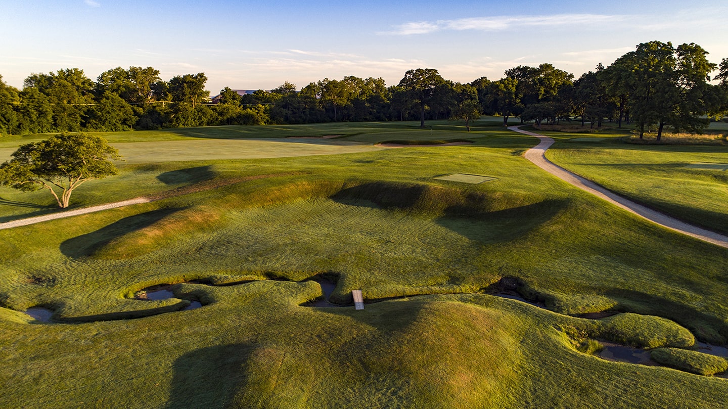Looking at the creek and 4th green at Shoreacres