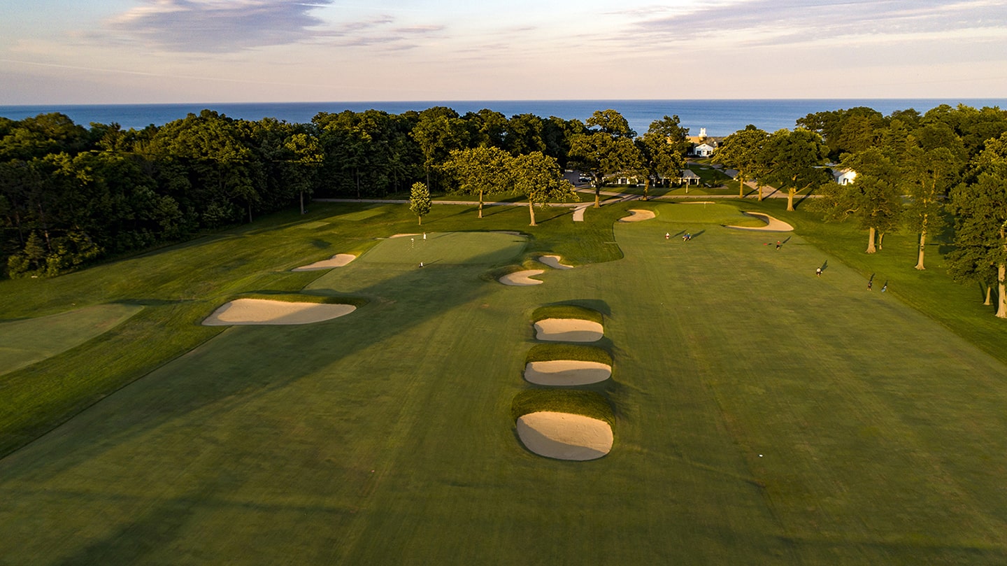 The 9th green on the left at Shoreacres